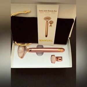 2 in 1 Vibrating Rose Facial Massager Roller for Anti-Aging - opened - not used